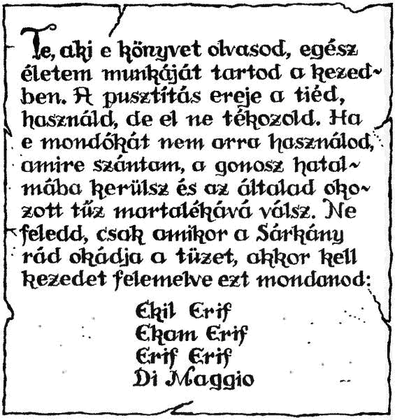 Di Maggio könyvének utolsó oldala